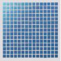 Azulejos de mosaico de vidrio de acuarela azul oscuro para baño