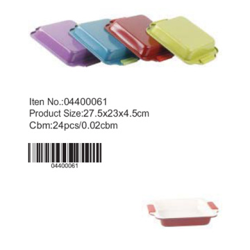 Colorful square pan with silicone handle