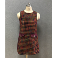 women's sleeve less tweed dress