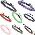 Pouvoir de guérison naturel bijoux en pierres précieuses bracelets en cristal brins perles unisexe macramé réglable 8mm