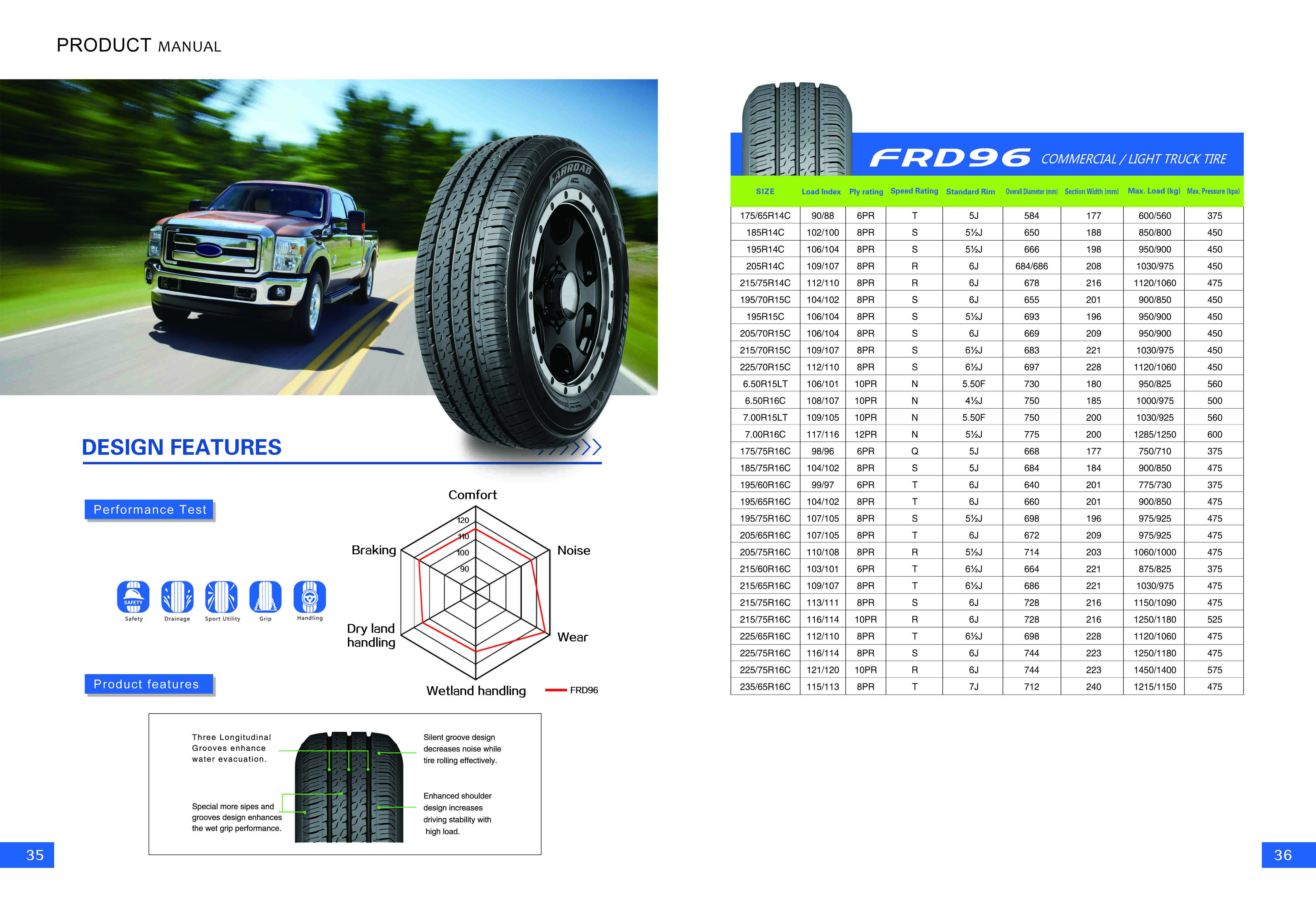 18-FRD96 LT TIRE 205/70R15C