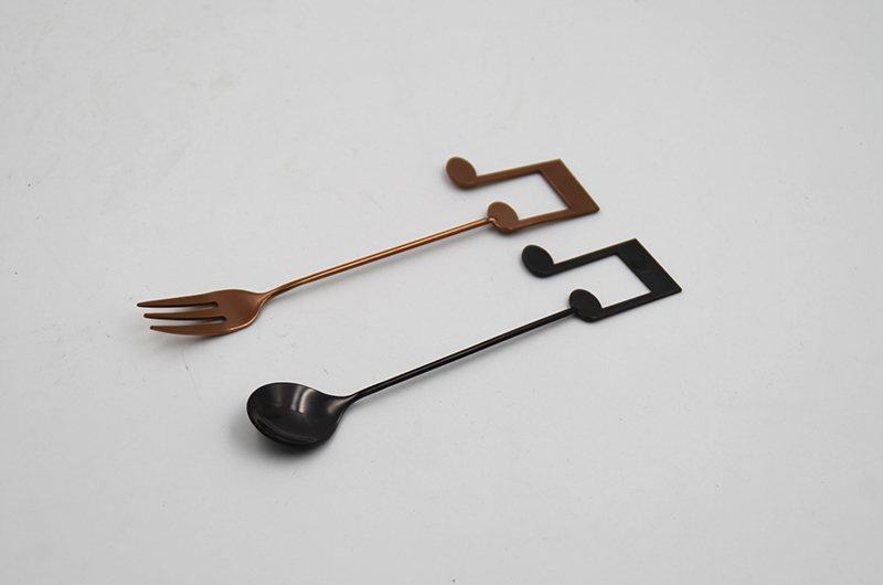 Customized Black PVD Coating coffee Spoon Fork set