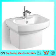 Popular Rectangle Wall Mounted Half Stand Hand Wash Basin