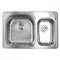 Stainless Steel 304 Kitchen Double Sink Square Shape