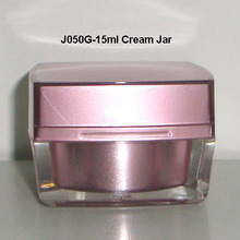 Forma cuadrada tapa acrílica tarro de crema J050G
