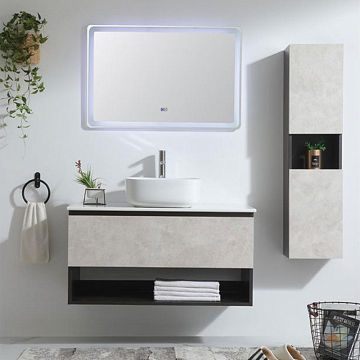 Armoire de salle de bain moderne avec bassin en céramique