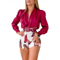 Ladies long sleeve short pant shirt women set