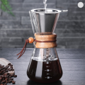 with Borosilicate Glass Carafe and Reusable Stainless Steel Permanent Filter Manual Coffee Dripper Brewer Pour Over Coffee Maker