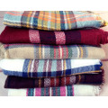 Women Large Stylish Warm Plaid Blanket Scarf Gorgeous Wrap Shawl (80016-1)