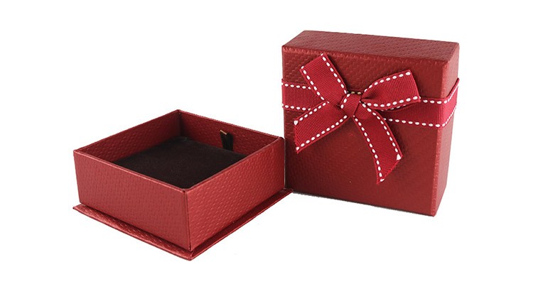 Fortunate Red Plastic Jewelry Box with Bowknot