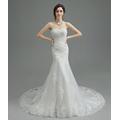 OEM Sweatheart A-Line embroidery  Sexy Backless Bridal Gown Train Lace Wedding Dresses