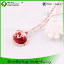 14K Stainless Steel Natural Red Stone Necklace