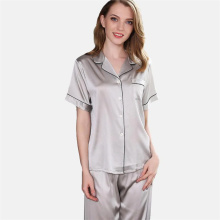Custom logo satin pajamas set for women