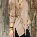 Nouveau Design Fashion Women&#39;s Fringe-Detail Top (80008)