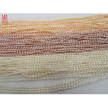 2-3mm AA Rice / Oval Natural Water Pearl Pearl Strands Atacado