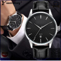 Diseño Simple YXL-449 Japón Movt hombres reloj de cuarzo acero inoxidable relojes de cuero lujo negocio hombre reloj