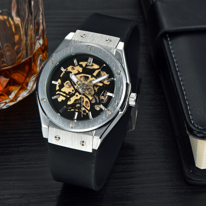 Fashionable Stylish Automatic Mechancial Silicone Watches