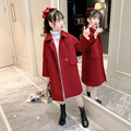 Girls' woolen overcoat Autumn and winter Chinese New Year clothes thickened coat