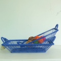 Blue rectangular wire storage basket