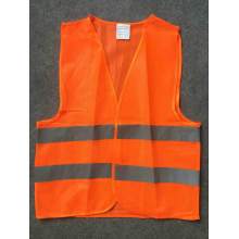 Yj-5007 Orange Red Polyester Reflective Hi Vis Safety Vest with Reflective Tape