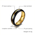 6mm black and gold womens tungsten wedding bands