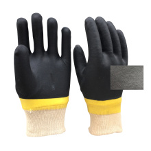 Black Color PVC Coated Gloves