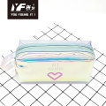 ​Custom lovely laser TPU leather clear handbag cosmetic bag pencil case&bag multifunctional bag for girls