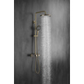 Brushed Gold Brass Shower Column with Stone Plated