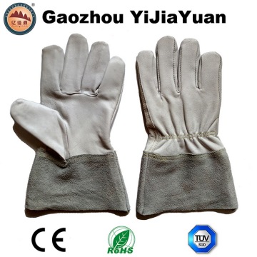 Kevlar Stitching Goat Leather Gants de travail TIG avec cuir de vache Split