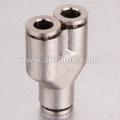 Igual conector Y Nickel Plated Brass Push nos encaixes