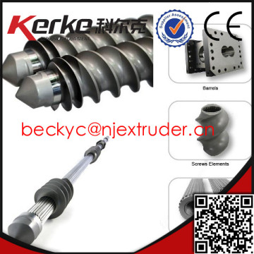 Parallel twin screw extruder screw and barrel for plastic granulating machine