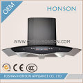 Stainless Steel Black Tempered Glass Range Hood with Digital Display