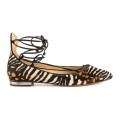 New Arrival Zebra Stripe Flat Women Chaussures avec dentelle (YF-1)