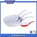 Eco-Friendly White Mármol forrado Fry Pan