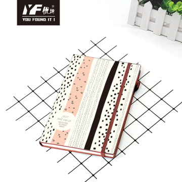 Benutzerdefinierte geometrische Figurenstil PU Leder Notebook mit elastischen Riemen Hardcover -Tagebuch