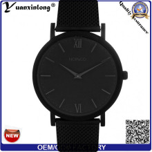 YXL-372 hombres promocionales cuarzo reloj acero inoxidable caso Dw estilo muñeca reloj cara negra dama reloj fábrica de cuero de