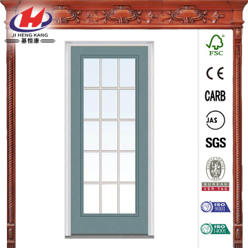 Clear Glass GBG Full Lite Painted Steel Prehung Front Door