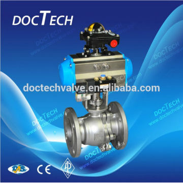 3-PC Flange Ball Valve With Pneumatic Actuator and Solenoid valve ,Limit Switch