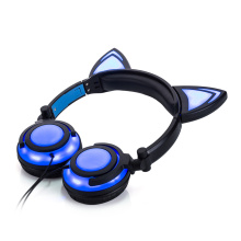 Casque Cat Ear Casque Chargeable LED Écouteurs Pliables