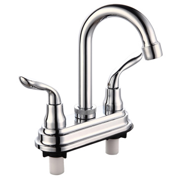 Chrome Plated Double Handle Basin ABS Faucet