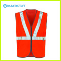 Gilet de sécurité en construction orange avec rayure réfléchissante