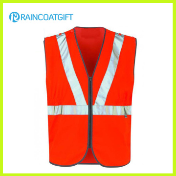 Gilet de sécurité en construction Orange avec rayure réfléchissante