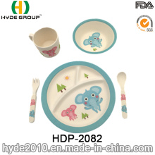 Дизайн животных Baby бамбукового волокна посуда устанавливает (HDP-2082)