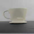 Branca Dripper de café cerâmico com alça