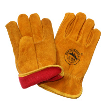 Зимние кожаные защитные рабочие рабочие перчатки с полной подкладкой