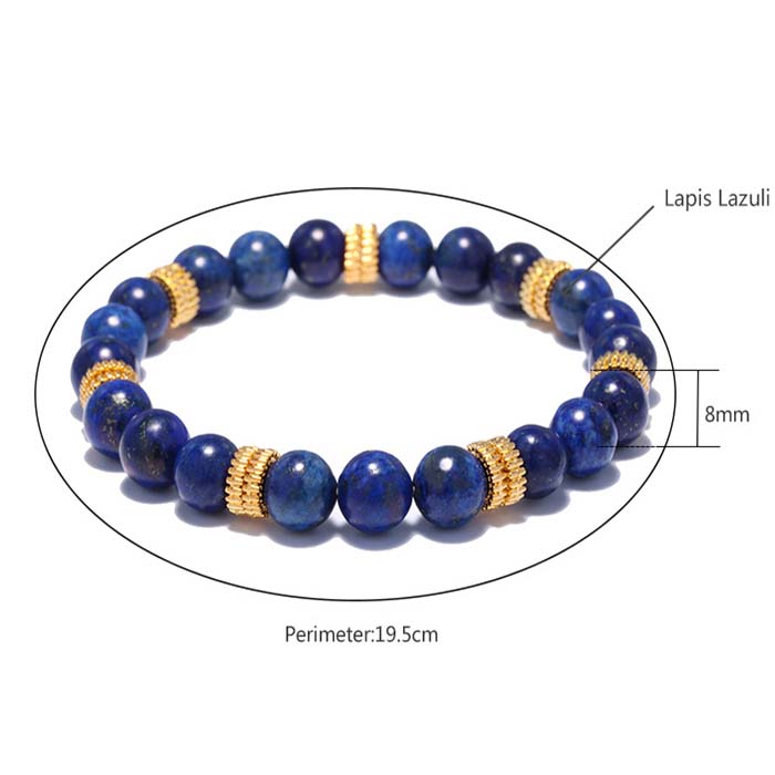 Blue Stone Lapis Lazuli Energy Stone Bead Bracelet