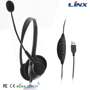 Casque USB de jeu OEM avec microphones pour Skype