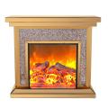 Brown Mirrored Glass Electric Fireplace