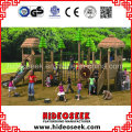 ASTM Standard Large Wood Color Outdoor Playground Equipment with Slide