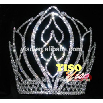 decorated classic flower crystal adult rhinestone tiara